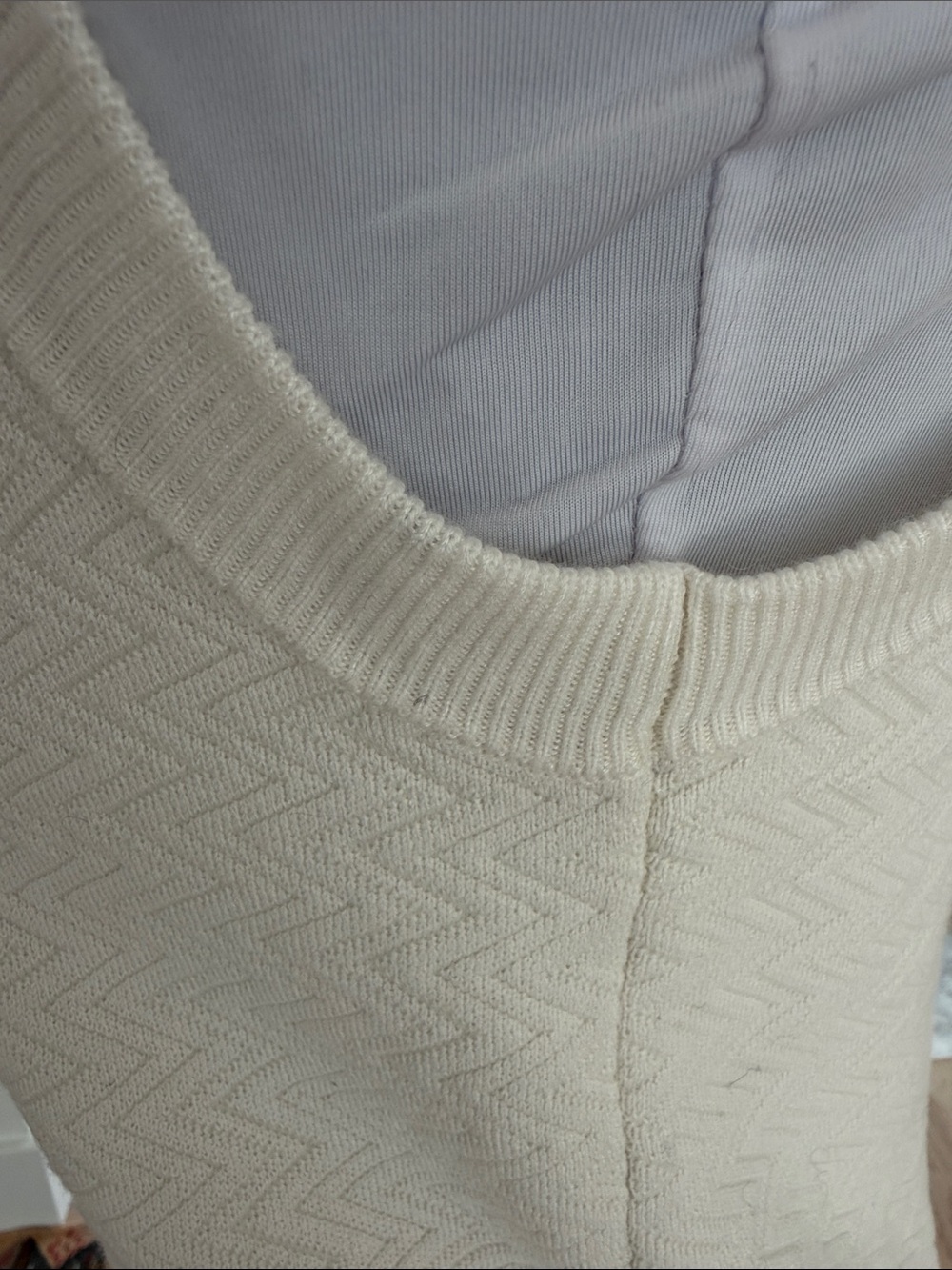 CHINSTUDIO Button Front Knit Vest Chevron Stripe Trim Preppy Nautical Nordic - Picture 17 of 17